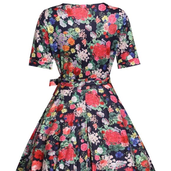 Dolly & Dotty Wrap Dress Floral Tea Lenght - Picture 3 of 4